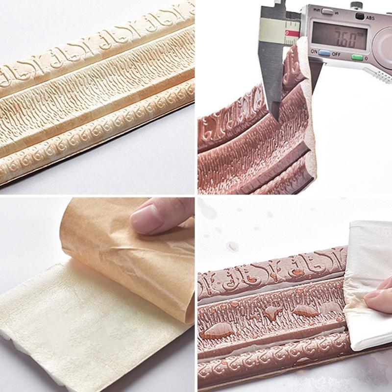 Decorare cu spumă adezivă embosare 3D 2,3 M Multifuncțional Auto-adeziv Decorare perete Linie plinte Decor Decor Autocolant Decor perete