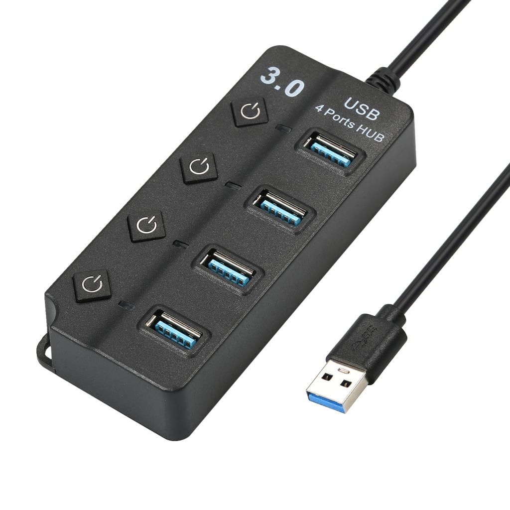 4 in 1 High speed USB3.0 Hub Converter with 4 USB3.0 Expansion Ports Independent Power Switches Support Mouse Keyboard