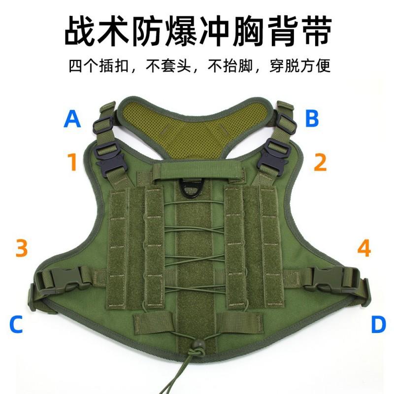 Adjustable Dog Harness Small Medium Large Breeds Waterproof Tactical Vest Outdoor Walking Safety Belt