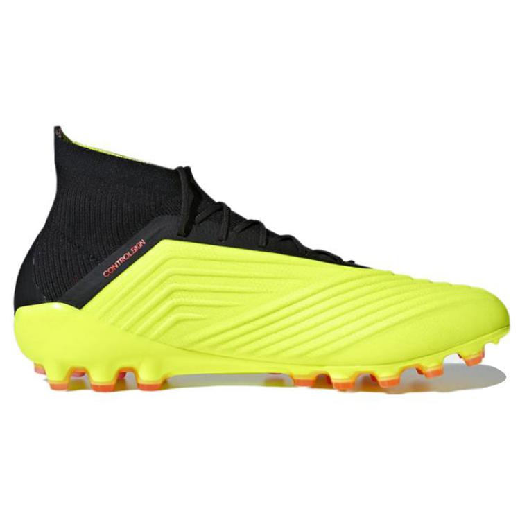 Adidas Predator 18.1 AG Cushioning Slip Resistant Abrasion Resistant Soccer Shoes Yellow Black DB3482