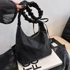 Women Small Handbag Nylon Solid Simple Armpit Bag High Quality Pleated Strap Ladies Shoulder Bag Large Capacity Top Handle Totes
