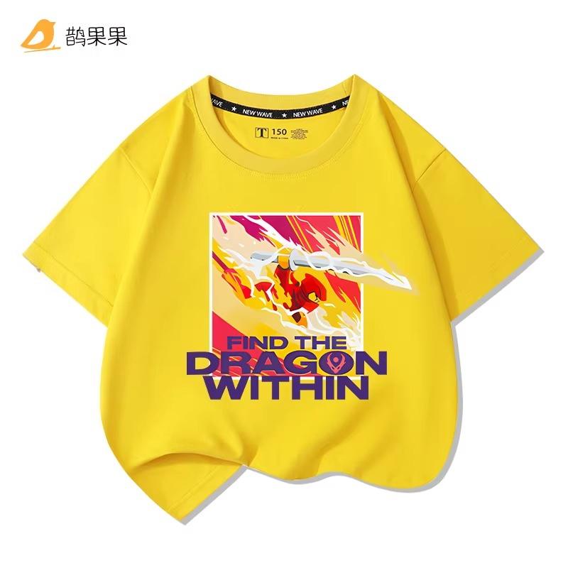 Phantom Ninja Limited Edition Printed T-Shirt for Big Boys and Girls - Children's Summer Cotton Short-Sleeved Shirt