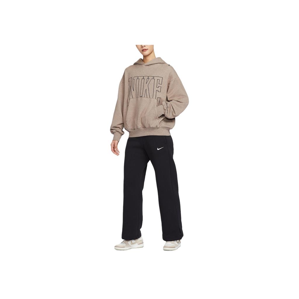 Nike Fashion Versatile Letter Print Pullover Long Sleeve Hoodie Women Hoodies Brown HQ5888233