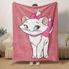 1pc, Adorable Aristocats Marie Cat Pink Bow Blanket Perfect for Home Decor, Couch Cover, Outdoor, Gifts, Ideal for Bedroom, Living Room, Travel