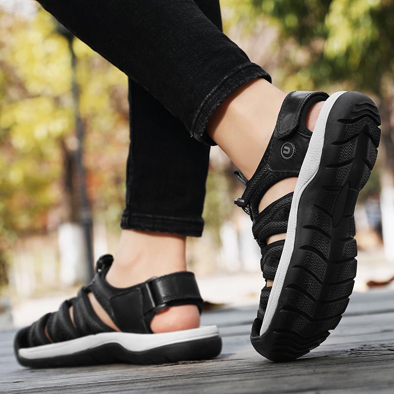 Sandalias de Cuero Genuino para Mujer de Verano Sandalias Cómodas 2026 Nuevas Zapatillas de Diseñador Ligeras para Exteriores Sandalias de Playa para Mujer