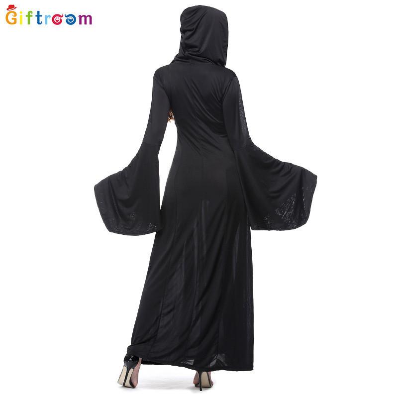 Long Black Stylish Vampire Dress For Women Perfect For Stage Shows And Themed Parties