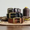High-End Men Brass Buckle Belt Men's Leather Pin Buckle First Layer Cowhide Fashion All-Match Casual Pants Belt