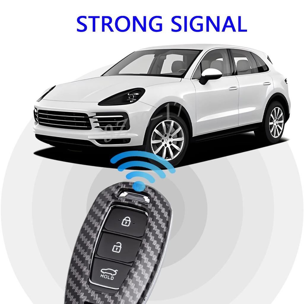 Abs Carbon Fiber Car Smart Key Cover Case Keychain For Hyundai Elantra I30 Venue Palisade Accent Santa Fe Veloster Kona
