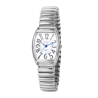 Relógios Estilosos com Mostrador Analógico Quadrado e Quartzo Elástico para Homens e Moda, Presente Perfeito para ou Seu Amado, Pulseira de Casal, Movimento, Prata,