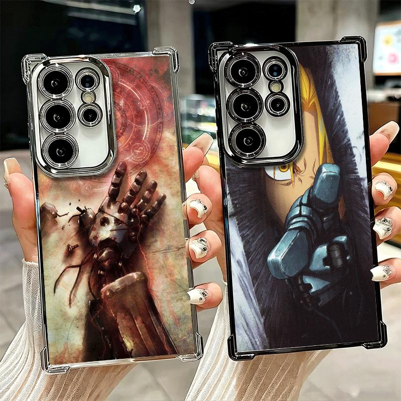 F-ullmetal A-Alchemist Anime Plating Phone Case For Samsung Galaxy S24 S25 FE S26 Edge S23 Ultra S22 S21 Plus S20 Anti-Fall Aira