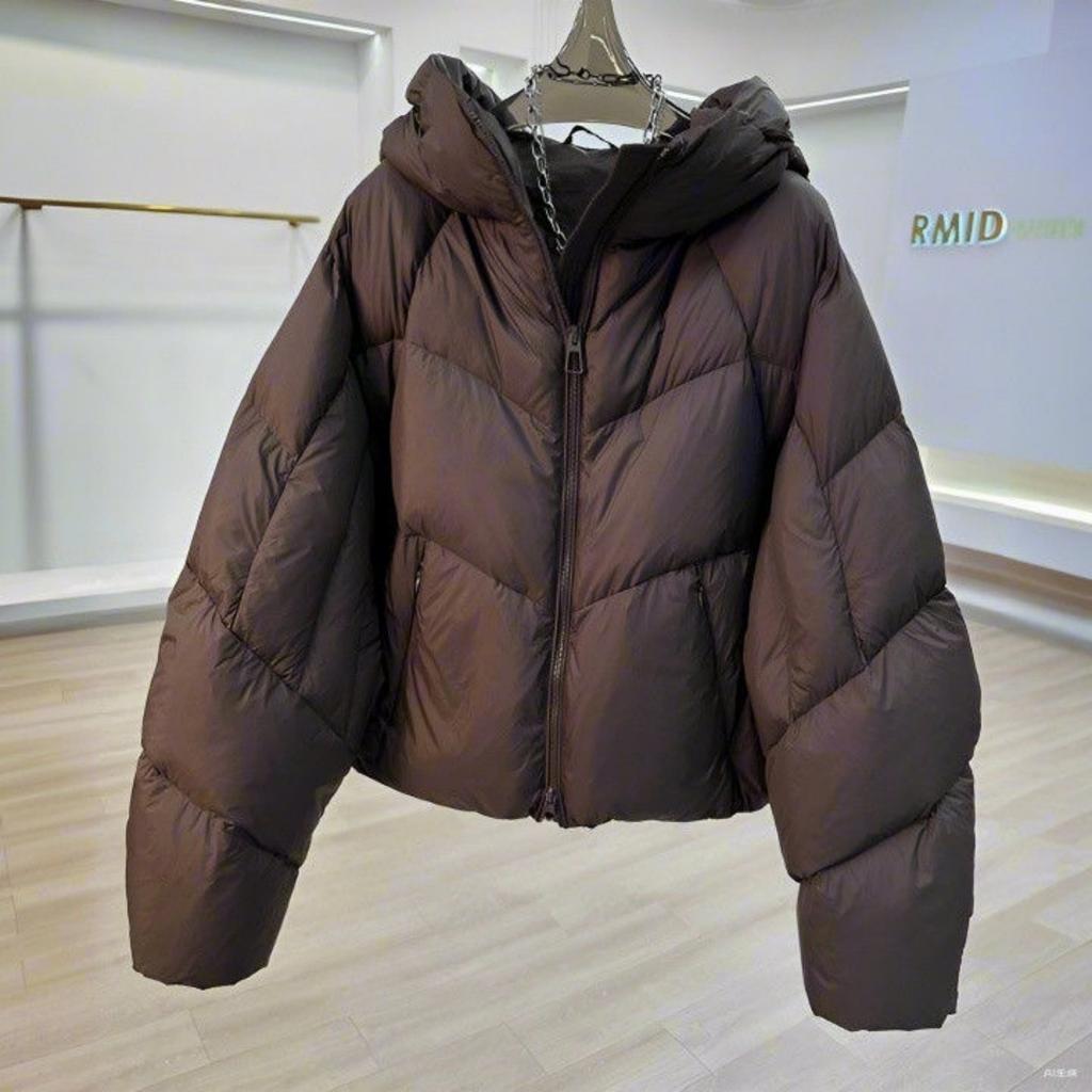 Off-white Short Hooded Padded Jacket Women's Winter Padded Jacket Bread Jacket Warm Padded Jacket