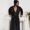 Unisex Hooded Flannel Bathrobes - Extra-Long, Plus-Size, Perfect for Autumn & Winter Lounging