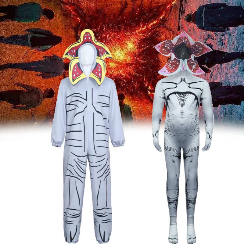 Costume Cosplay Demogorgone di Stranger Things con Maschera per Festa di Halloween e Spettacolo Teatrale