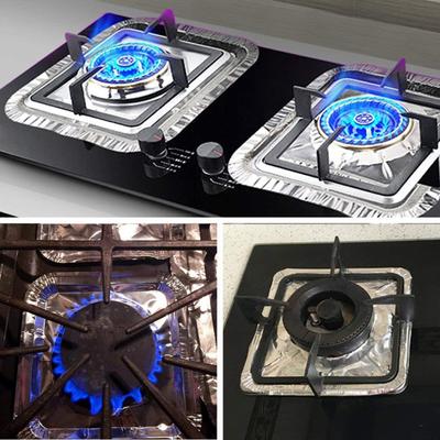 10Pcs Round Square Gas Cooker Burners Stove Bib Cover Aluminum Foil Anti-oil Mat