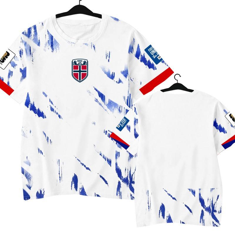 Maglietta Sportiva Casual da Uomo a Maniche Corte Dry-Fit Edizione Giocatore Haaland Squadra Nazionale Norvegese