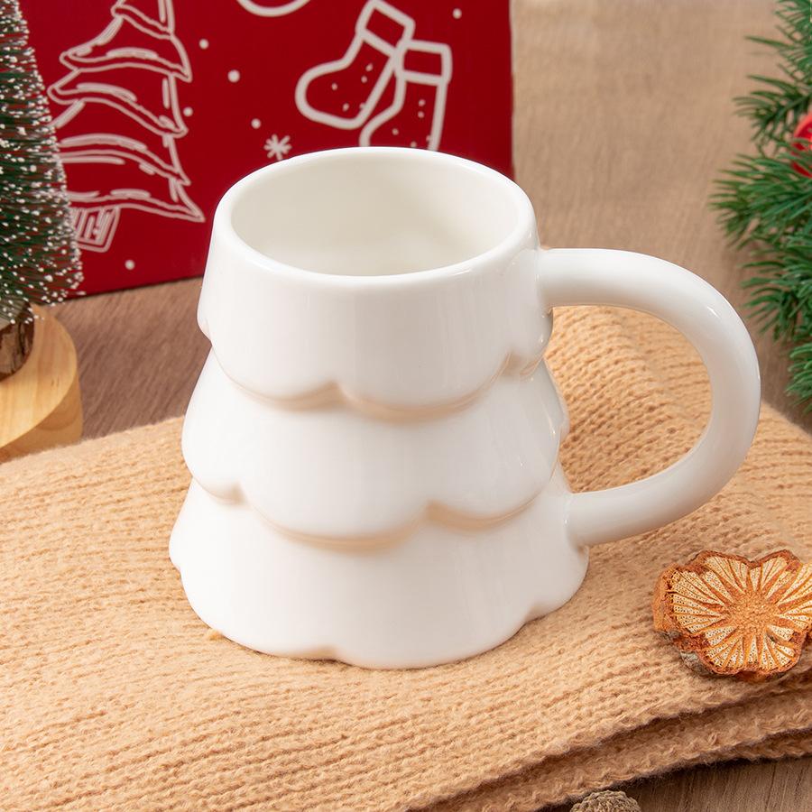 Couple Ceramic Mug Set Christmas Coffee Cup Cute INS Style Personalized Water Cup for Home Gift