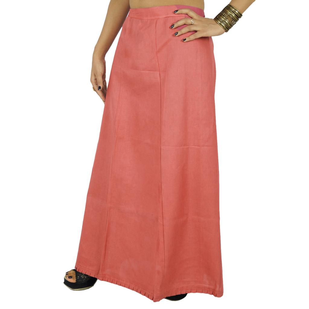 Solid Bollywood Cotton Inskirt Stitched Indian Petticoat Lining For Sari