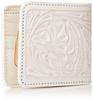 Bizarre Carved Leather Bifold Short Wallet LWG030WT White