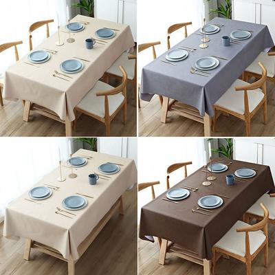 Solid Color PVC Tablecloth Oil Resistant Decoration Waterproof Tablecloth Simple Heat Resistant Kitchen Dinning Tablecloth