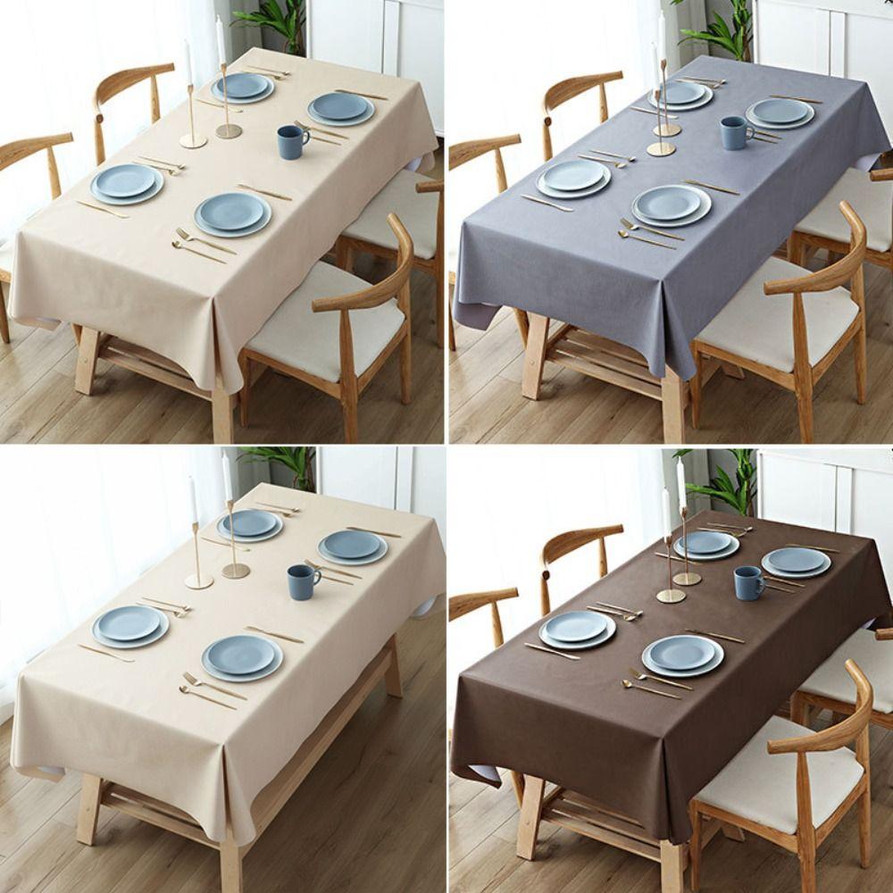 Simple PVC Tablecloth Oil Resistant Square Table Cover Waterproof Tablecloth Home Decor