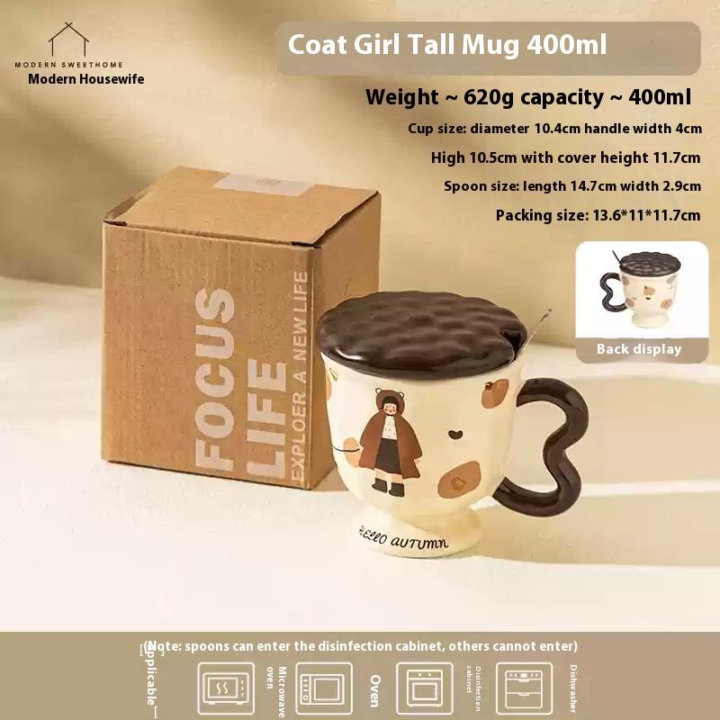 

Новый Мультяшный Стиль Мультяшный Узор Ретро Девушка Керамическая Чашка Кружка Офис Дом Чашка для Питья Завтрак Молоко Кофе Чашка Кофейная Кружка