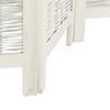 4 Piece Room Divider White Solid Paulownia Wood