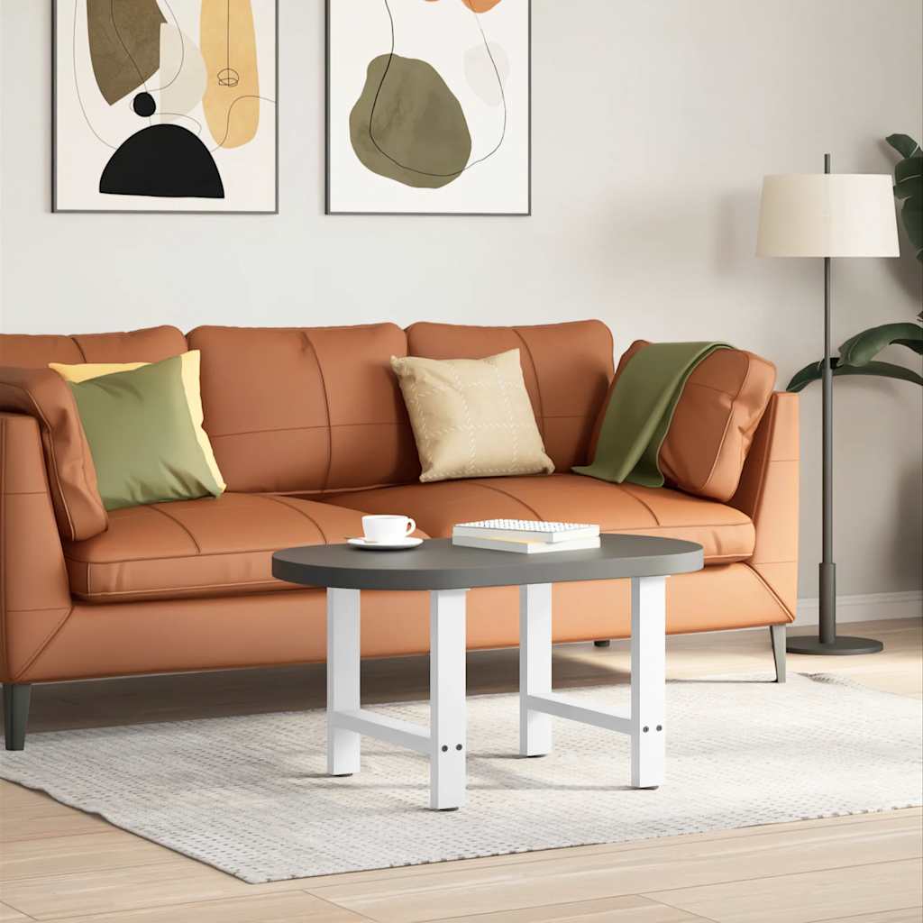 Vidaxl Coffee Table Legs, White, 2 Pcs, 60X(42-43) Cm, Steel