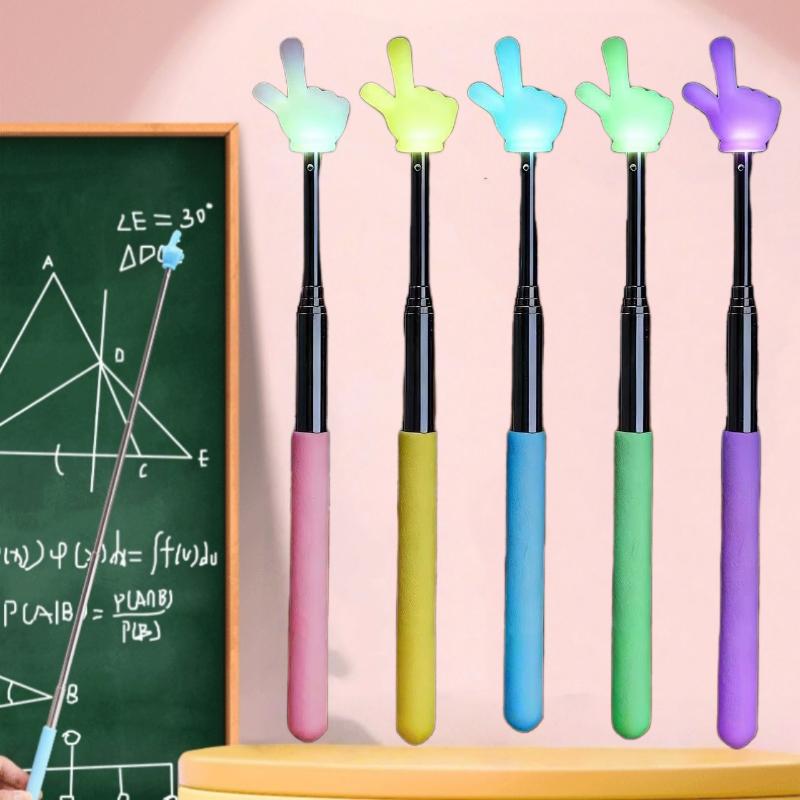 5/10 Pcs Bâton de Lecture Rétractable Luminescent pour Doigt pour Lecture, Bâton d'Enseignement Bâton de Lecture Doigt Fournitures Scolaires de Bureau