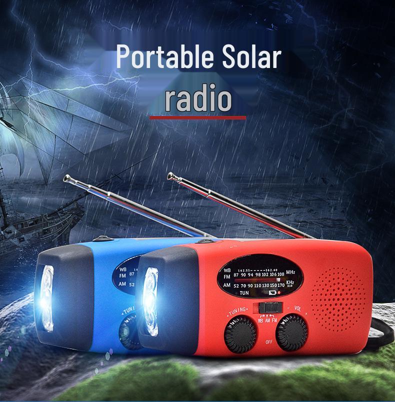 Hand-Crank Solar Emergency Radio with Light Function