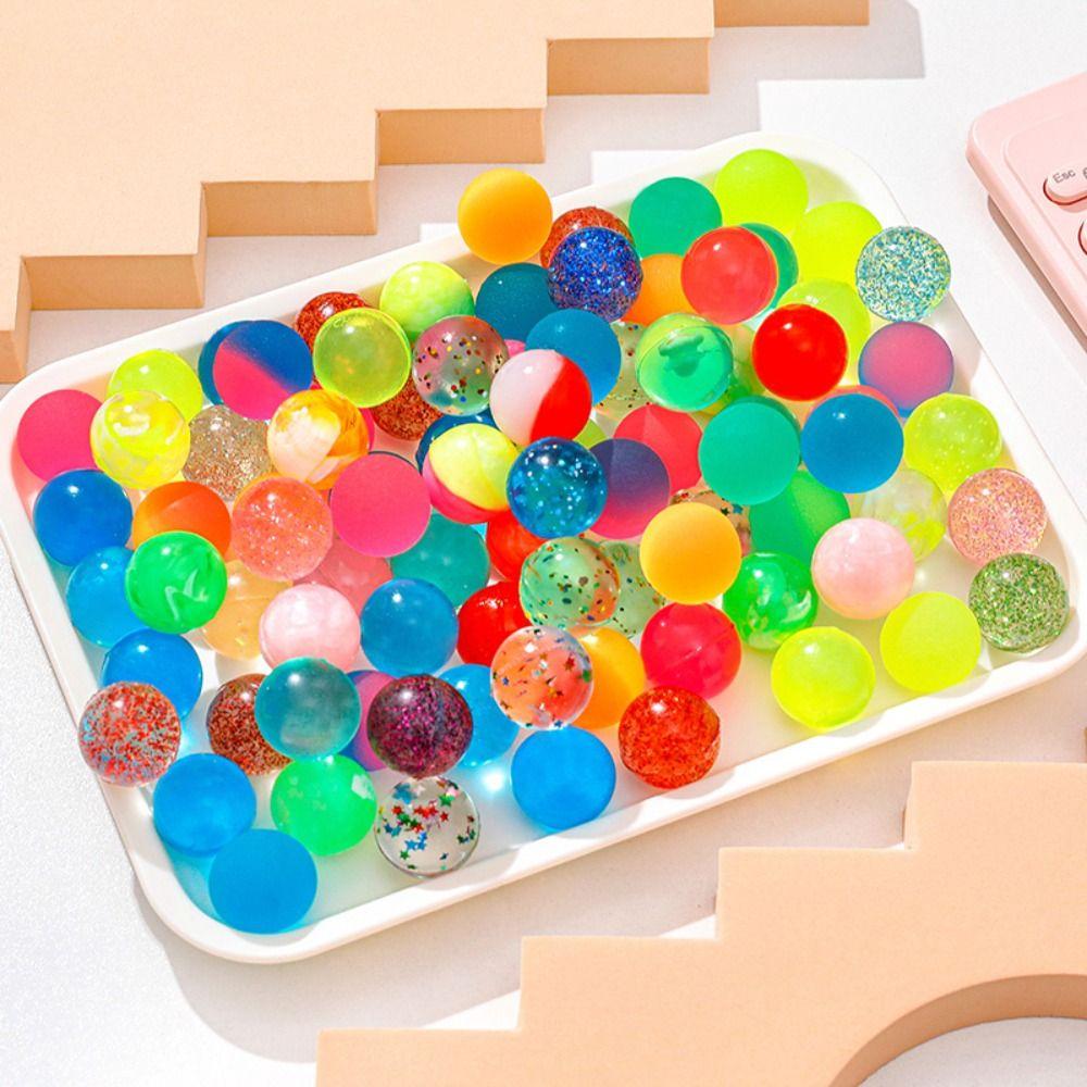 Creative Colorful Bouncy Ball Gradient Color Sequin Jumping Ball Funny High Bounce Toy Balls Adult