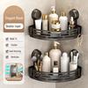 Bathroom Storage Rack No-Drill Corner Shelf with Strong Suction Cups Rustproof Shower Organizer Space-Saving Triangular Bathroom Shelf
