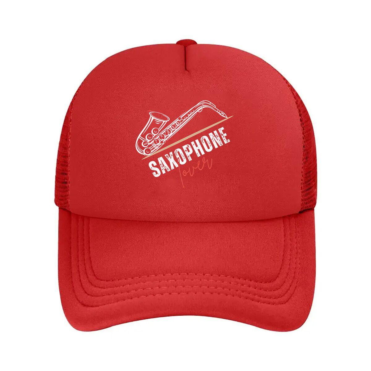 “Saxophone Lover Music, Instrument Art Design” Mesh Baseball Cap One Size