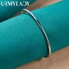 925 Sterling Silver 4mm C-Type Double Head Spiral Bangles Bracelet For Women Wedding Engagement Fashion Charm Jewelry