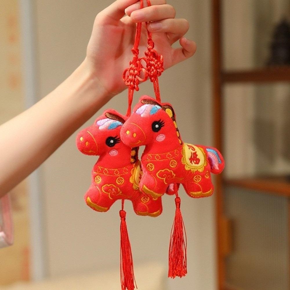 Red Year Of The Horse Pendant Traditional Spring Festival Tassel Pendant  Car
