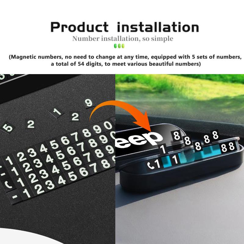 For Jeep Car Parking Card Telephone Number Card Hidden Parking Plate Compass Renegade Cherokee Wrangler JK Patriot Liberty AJW1