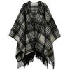 Women's Plaid Tassel Cape Coat