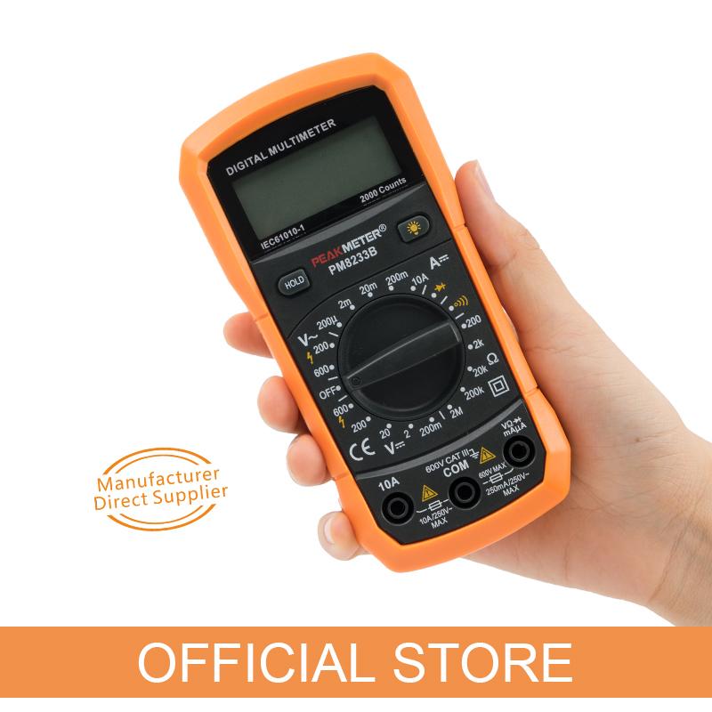 PEAKMETER PM8233B Pocket Size LCD Display Digital Multimeter AC/DC Voltage Tester with Backlit