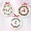 Full Ranges of Stamped Christmas Ornament Embroidery Set for Beginner, Christmas Wreath Cross Stitching Starter Kits