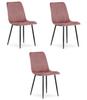 LAVA Chair - Pink Velvet / Black Legs X 3