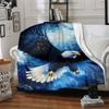 1pc Eagle Art Print Blanket, Lightweight Flannel Fleece with Digital Printing, Soft Warm for Sofa, Travel, Camping, Office, Couch, Chair, and Bed, All