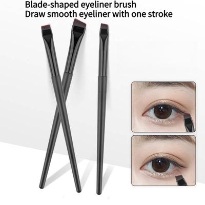 3 ADET bıçak eyeliner fırçası, düz başlı eğimli kaş fırçası, makyaj fırçası eğimli başlı eyeliner fırçası ultra ince kıllar güzellik aleti
