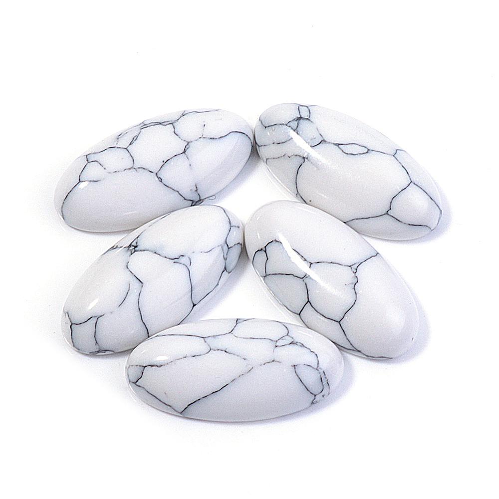 5pcs/lot Nature Turquoises Stone Cabochon For Jewelry Making Colored Oval Flat Back Cabochon Cameo DIY Rings Earring Accessories