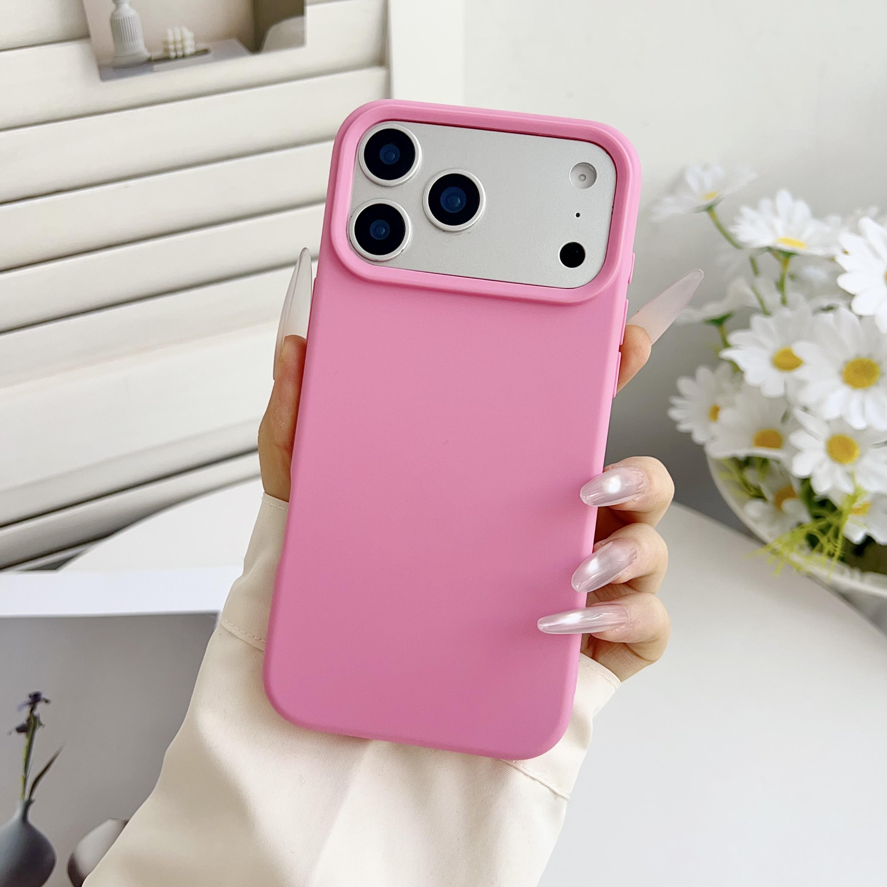 

Silicone Shockproof Phone Case for Iphone 17 Pro Max Air 16 E 15 Plus 14 Pro 13 12 11 Minimalist Fully-Covered Frosted Protective Cover iphone 11 Pro Max троянди рожеві кольору