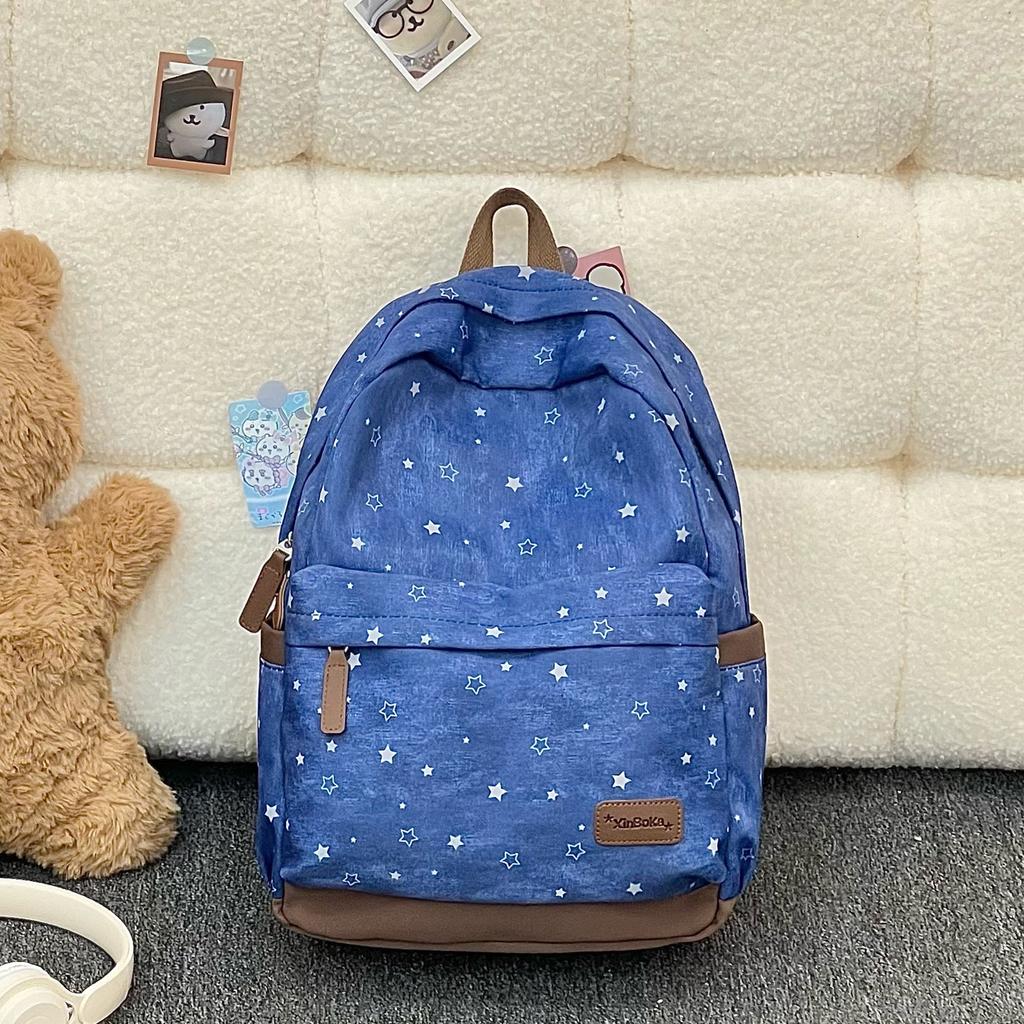 Schoolbag New Schoolbag Primary School Students Korean Version Ins Large Capacity Star Backpack Junior High School Girls Travel Small Backpack