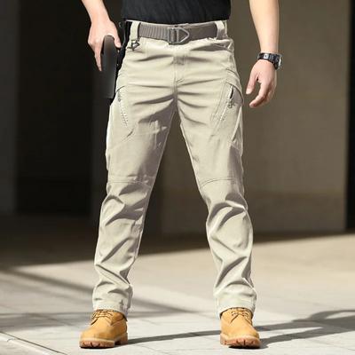 Outdoor Pants Multi Pockets Elastic Pant Waterproof Plus Size Casual Cargo Trousers Men Clothing