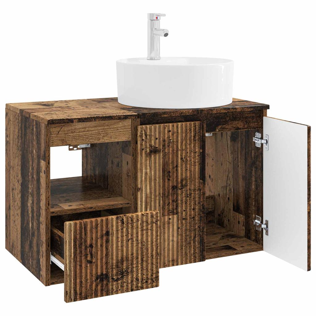 Bathroom Furniture Set 2 Pcs. Reclaimed Wood Engineered Wood
