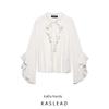 Kaslead New Arrival Women's Clothing Fashion Style Fashion Ruffles Neckline Shoelace Tops 1264464