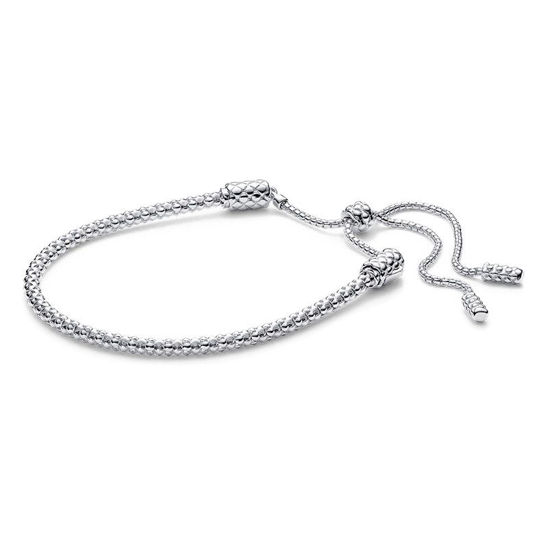 

PANDORA Браслет-основа Pandora Moments с застежкой-слайдером, украшение для ногтей, DIY, регулируемый, нишевый стиль Length size 28cm