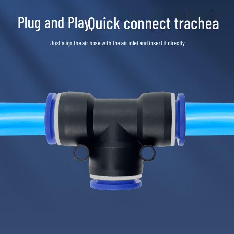 Pneumatic Quick Connect Plastic T-Joint PE-10 (10-Pack)