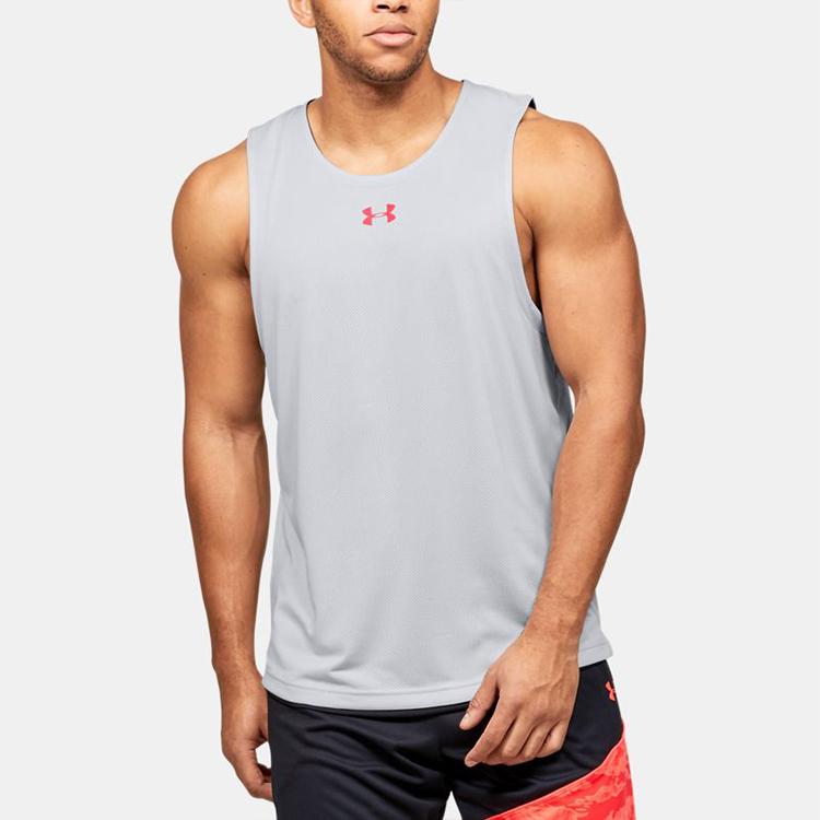 Under Armour Baseline Breathable Loose-Fit Basketball Tank Top Men Tops Halo-Gray 1351288-014